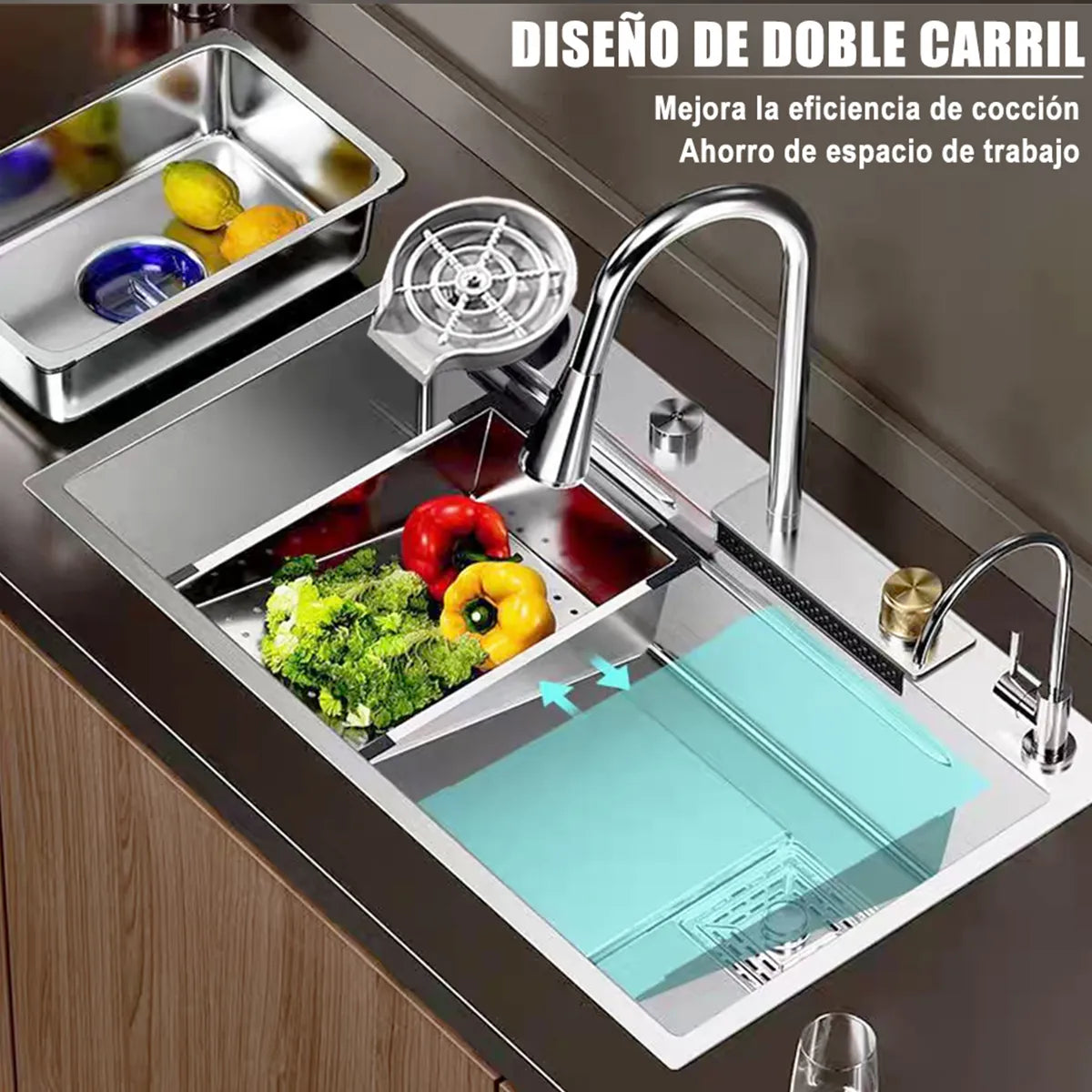 Fregadero de Acero Inoxidable Bokoptyr 80x45cm Elegante y Duradero