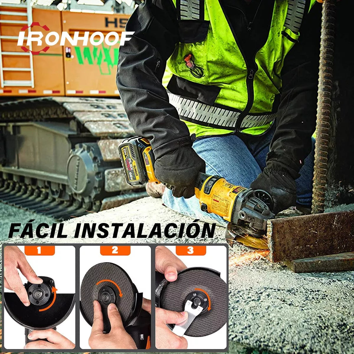 Esmeril Angular Inalámbrica Amoladora Sin Escobillas 125 Mm - Metacompras