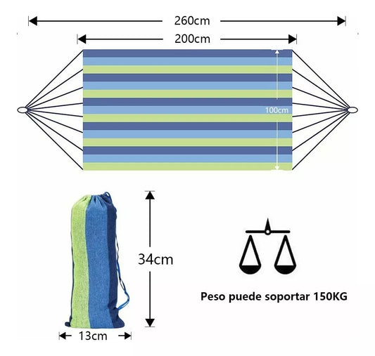 Hamacas Paraguaya Camping Al Aire Libre Doble - Metacompras