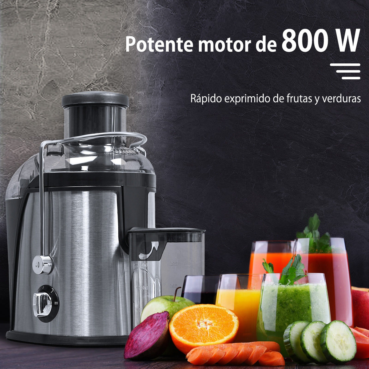 Extractor de Jugos 2L de Alta Velocidad con Cuchillas de Acero Inoxidable - Metacompras