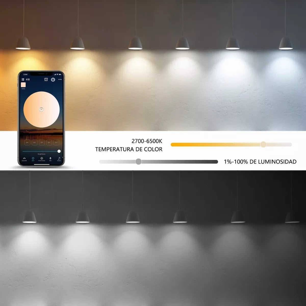 Pack de 4 Foco Led Inteligente Rgbcw Wifi 12w Ajustable Multicolor - Metacompras