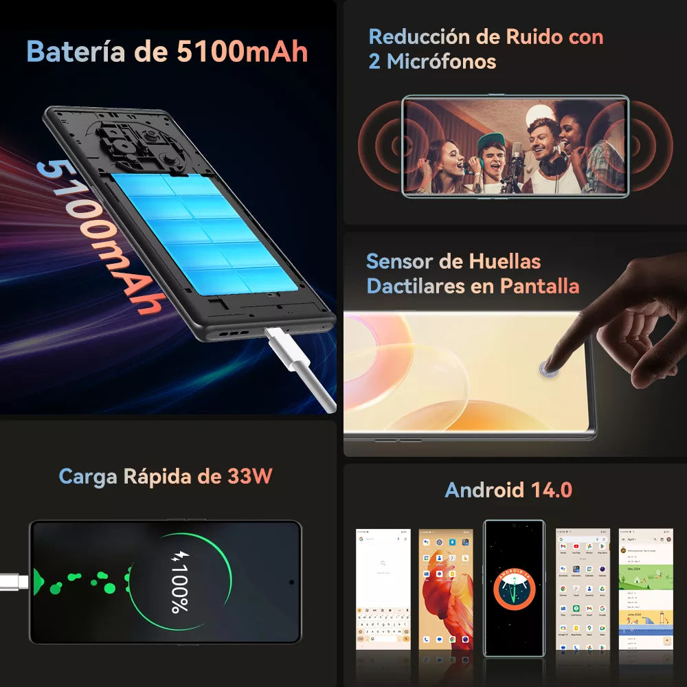Cubot X90 Dual SIM 256GB + 16GB RAM, Pantalla AMOLED 120Hz, Cámara 100MP