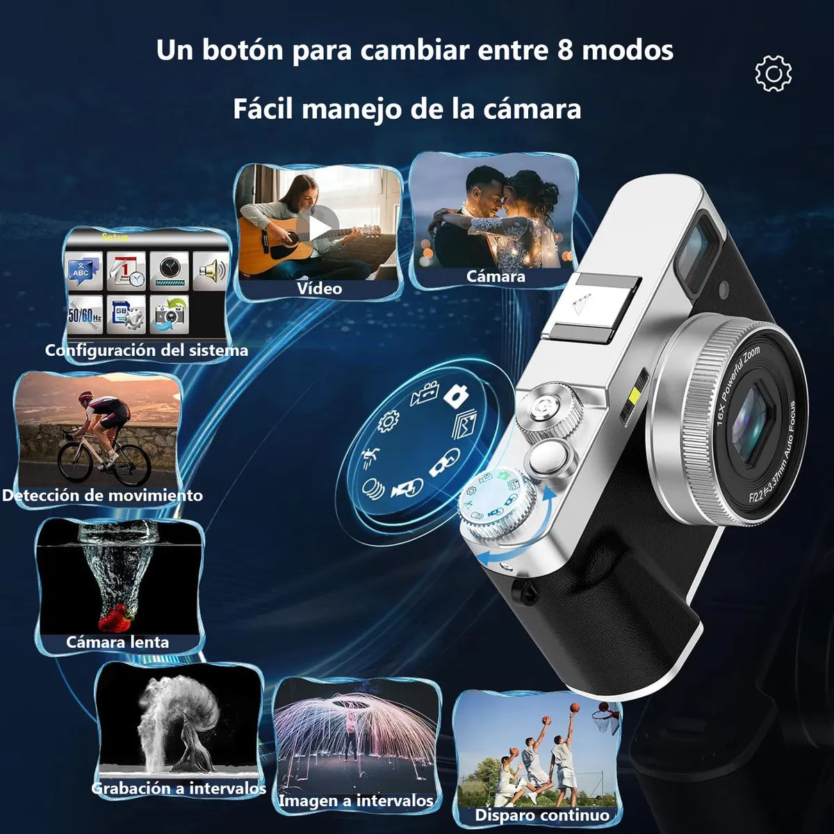 Cámara Digital Compacta 4K 48MP con Autofocus y Función Webcam