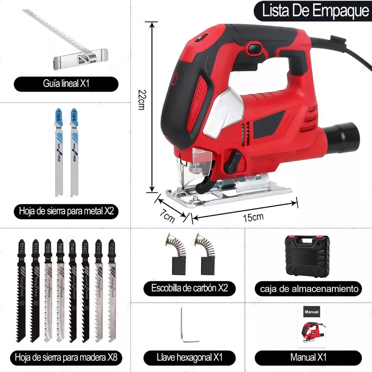 Sierra Caladora Profesional 850w Con 6 Velocidades Y Láser - Metacompras