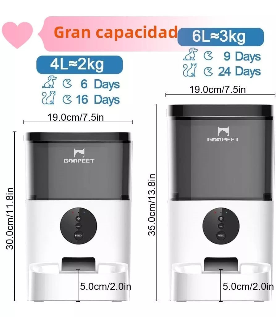 Alimentador Automático De 4l P/perros Y Gatos Con Wifi App - Metacompras
