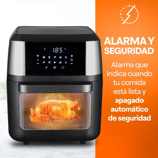 Freidora de Aire MasterChef Premium Multifuncional 12 en 1 - Acabado Negro Mate - Metacompras