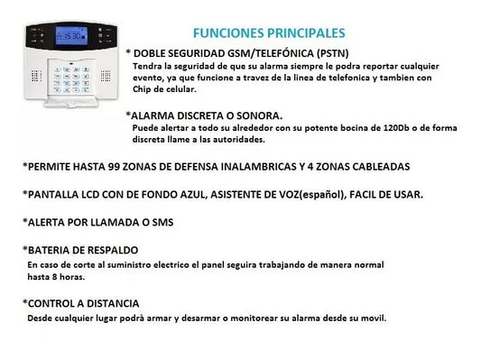 Alarma Casa-negocio Inalambrica Chip Gsm-linea Fija - Metacompras