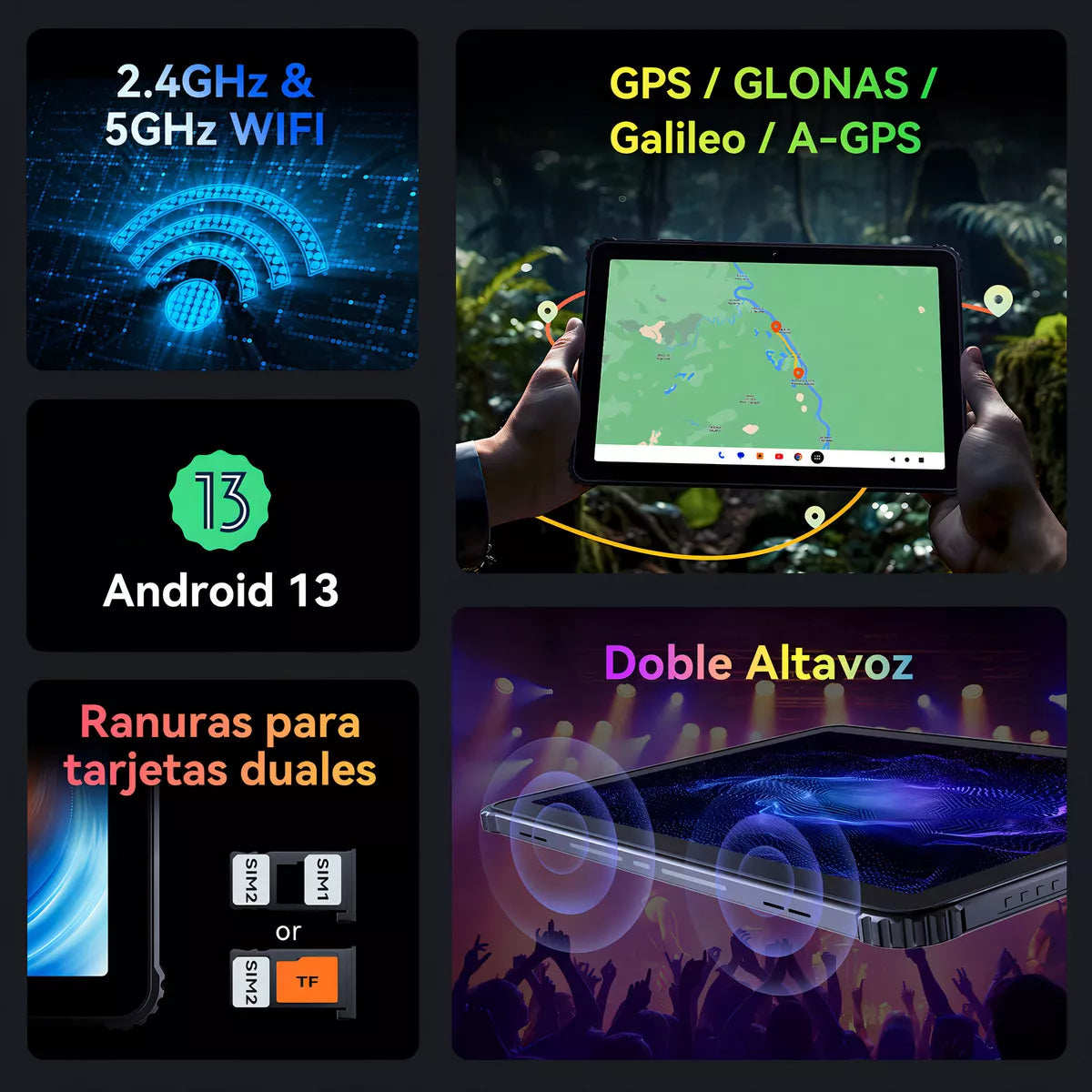 Tablet CUBOT Tab KingKong 10.1" Resistente IP68, 256GB y 8GB RAM