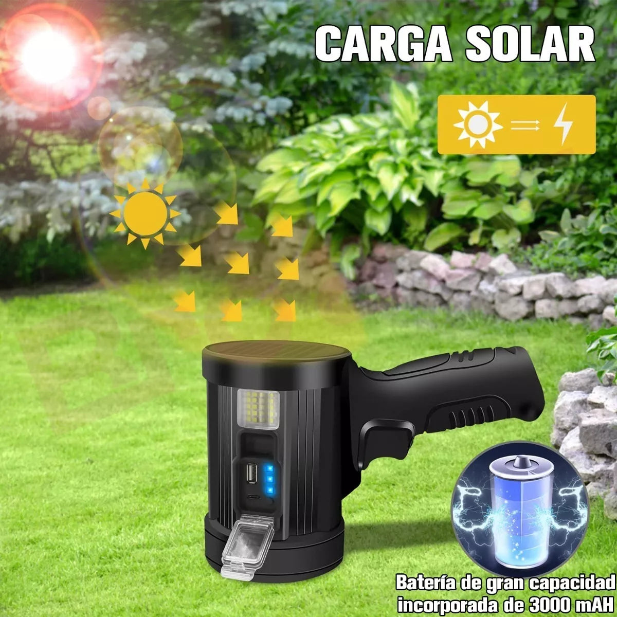 Linterna De Mano Led Potentes Recargable P50 Con Trípode - Metacompras