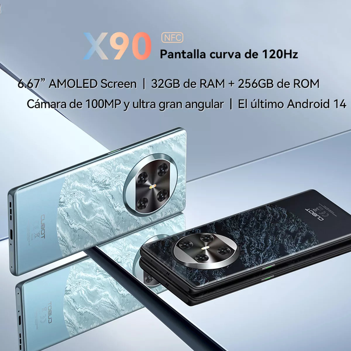 Cubot X90 Dual SIM 256GB + 16GB RAM, Pantalla AMOLED 120Hz, Cámara 100MP
