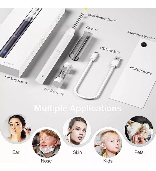 Limpiador De Oidos Cámara Otoscopio Endoscopio Wifi Blanco - Metacompras