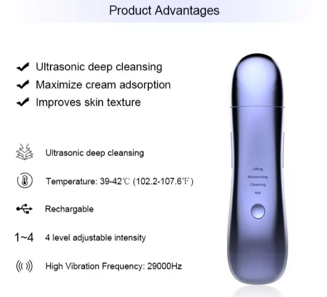 Skin Scrubber Espatula Ultrasónica - Metacompras