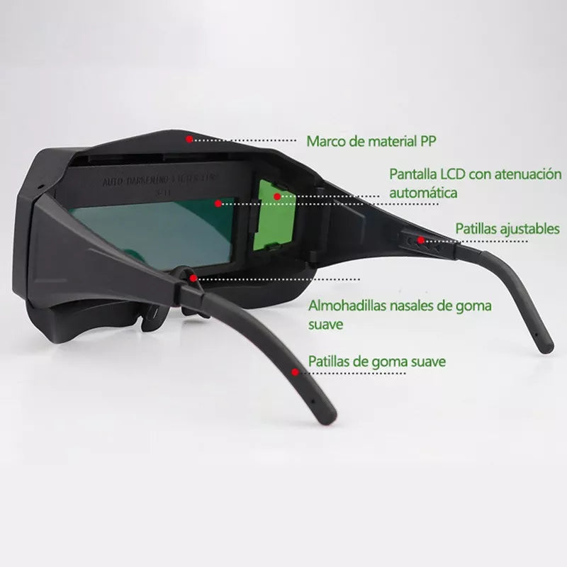 Careta Electronica Soldar Ventana Lateral Automática Lentes - Metacompras