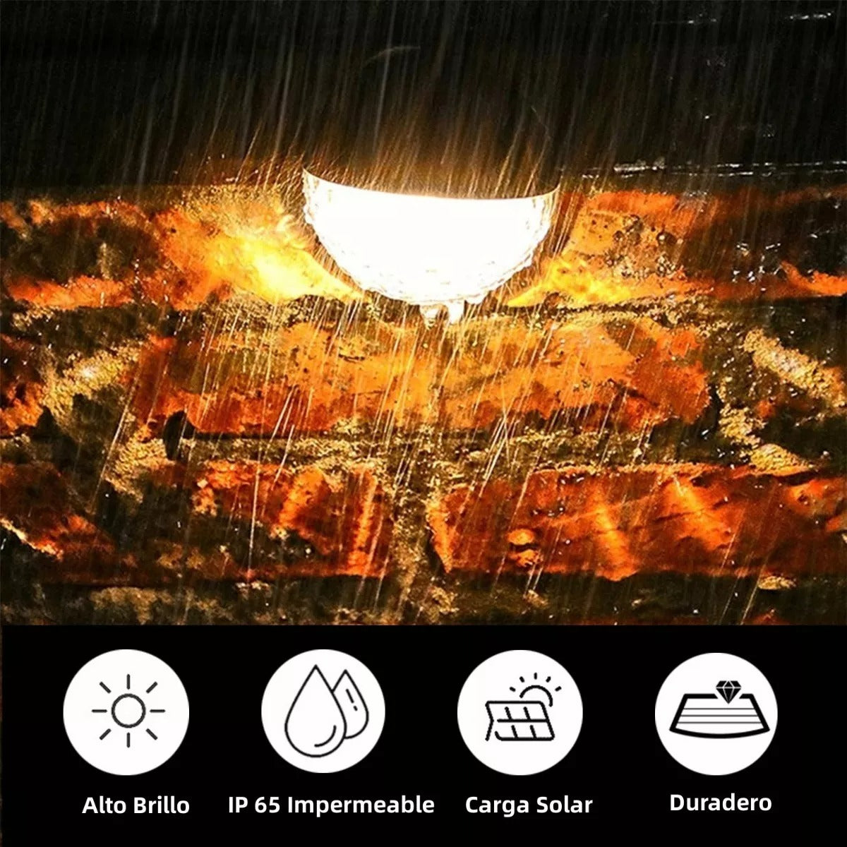 Paquete Especial 4 Lámparas LED Solares para Jardín – Luz Cálida y Eficiente