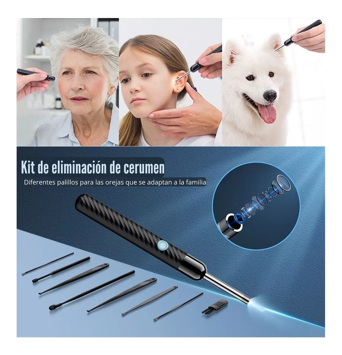 Cámara Limpieza Oído Elimina Cerumen Led HD - Metacompras