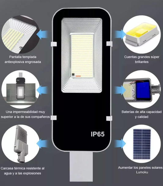 Lámpara Led Solar Luminaria Suburbana Alumbrado Publico 200w - Metacompras