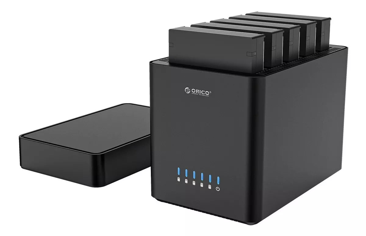 Cajón de Disco Duro Externo de 5 Bahías USB 3.0 - Alta Capacidad y Enfriamiento Eficiente