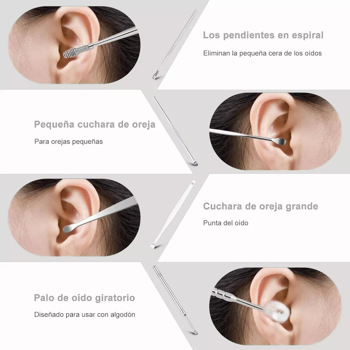 Limpiador De Oidos Cámara Otoscopio Endoscopio Wifi Blanco - Metacompras