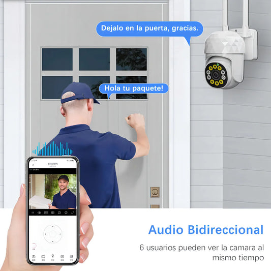 Camara WiFi V380 Pro - Visión 360° con Detección de Movimiento, Resistente al Agua - Metacompras