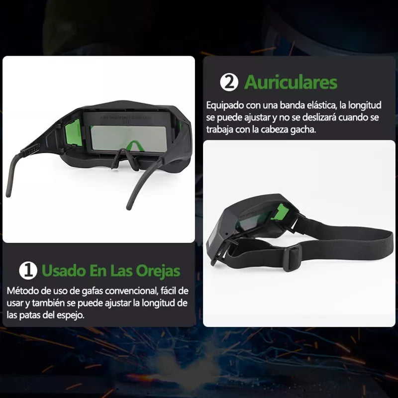 Careta Electronica Soldar Ventana Lateral Automática Lentes - Metacompras