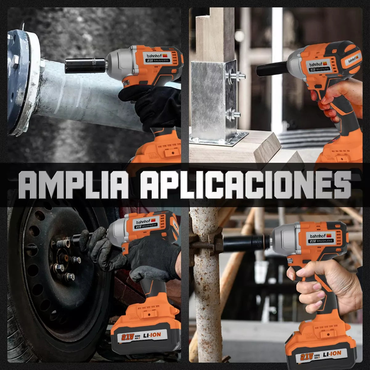 Llave De Impacto Pistola Inalámbrico Motor Sin Escobillas - Metacompras