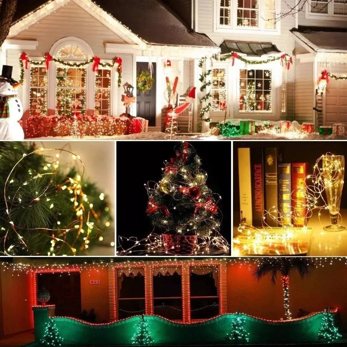 Led Solar Cadena Luces Navidad Decoración Exterior 20m 200led - Metacompras