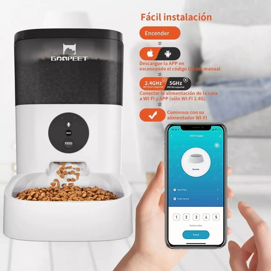Alimentador Automático De 4l P/perros Y Gatos Con Wifi App - Metacompras