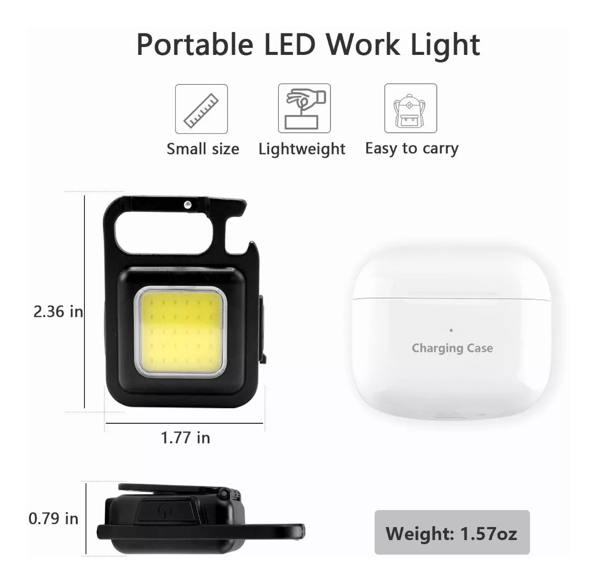 Mini Linterna De Trabajo Cob Portátil Y Multifuncional - Metacompras