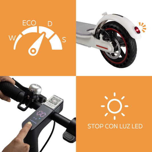 Scooter Eléctrico Plegable con Bluetooth - Velocidad 32 km/h y 350W