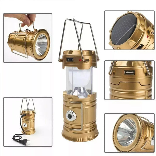 Lampara Camping Led Carga Solar Larga Vida Usb - Metacompras