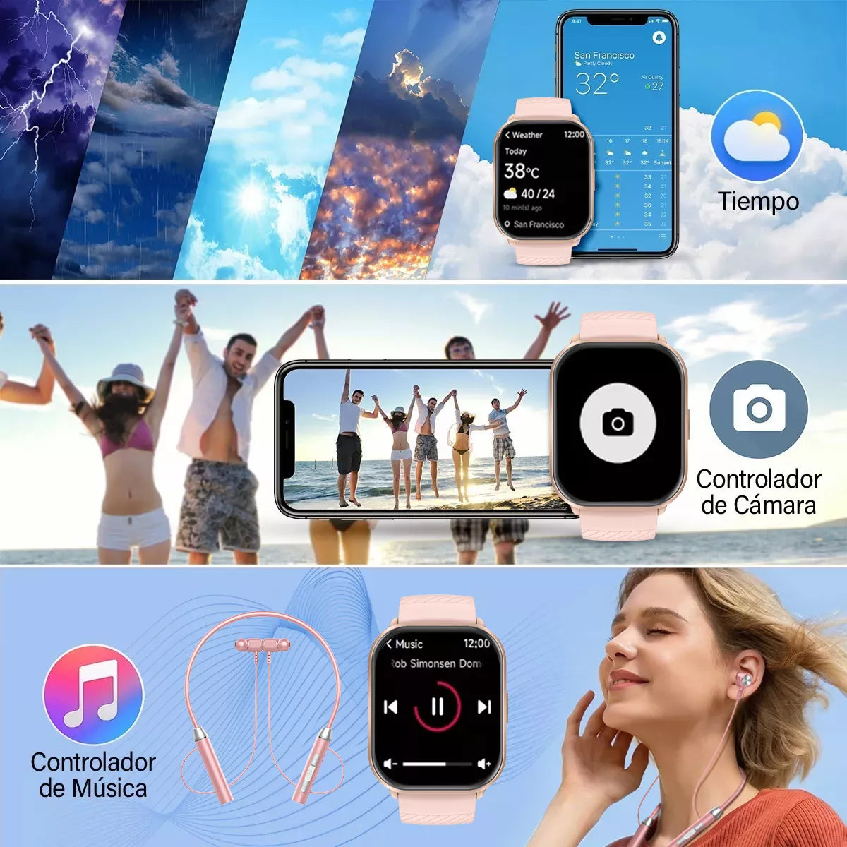 Smartwatch De 2 Pulgadas Auricular Bluetooth Smart