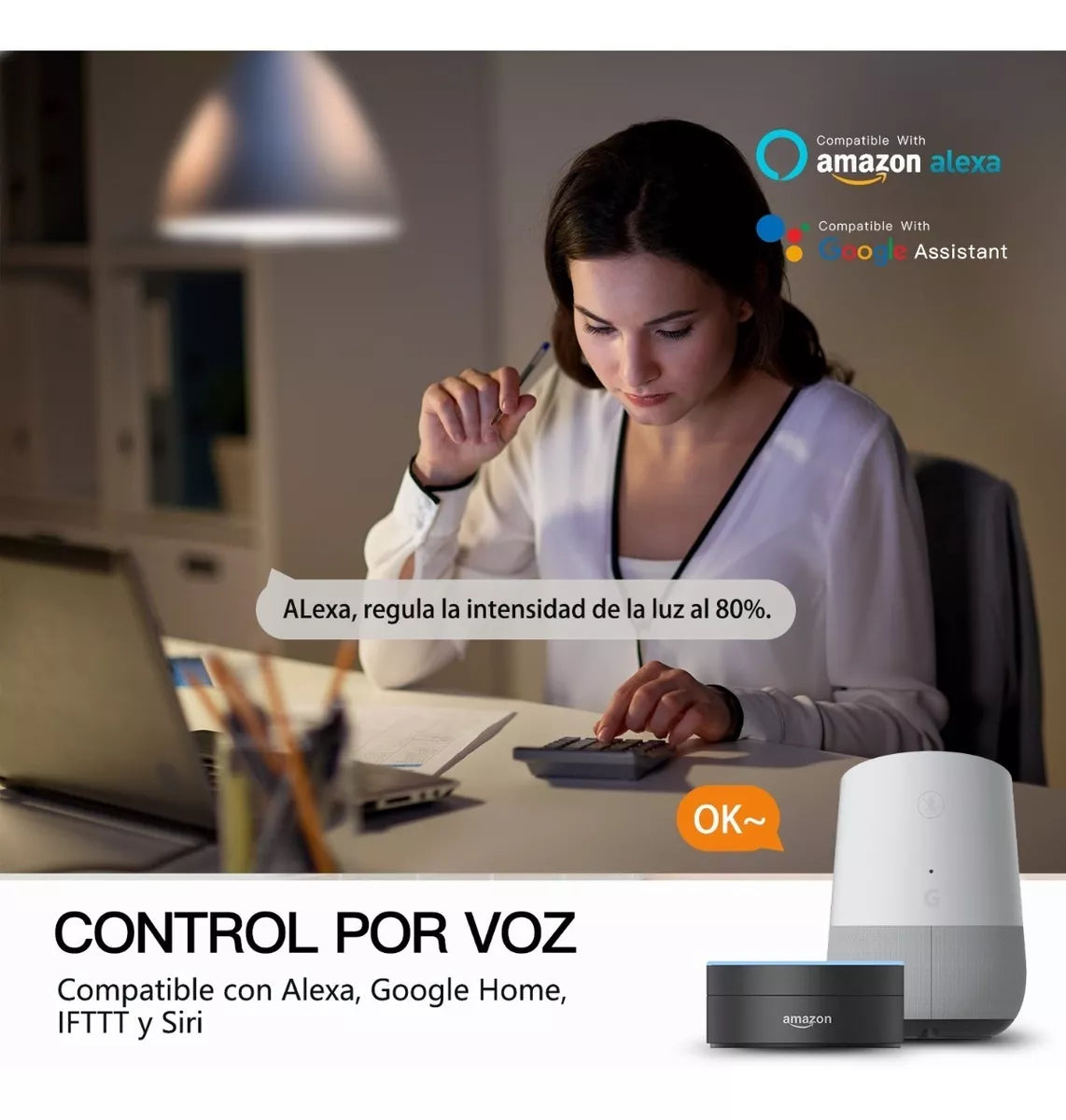 Pack de 4 Foco Led Inteligente Rgbcw Wifi 12w Ajustable Multicolor - Metacompras