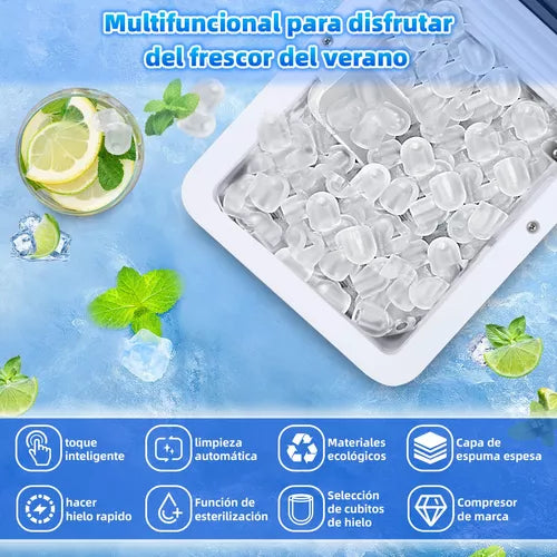 Máquina Para Hacer Hielo Eléctrica 15kg en 24h - Producción Rápida y Autolimpiante - Metacompras