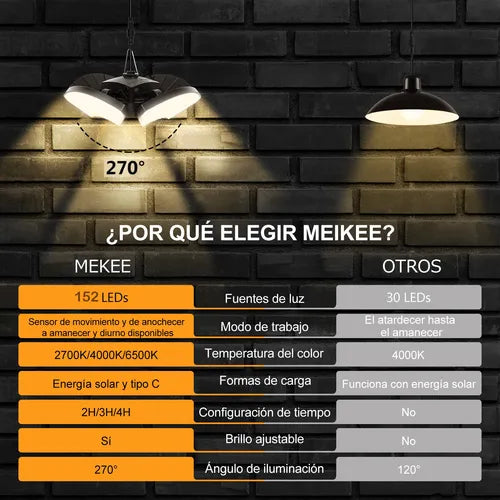 Lámparas Solares para Exterior con Carga USB y Sensor de Movimiento 152 LED