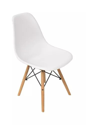 Silla de comedor Virke Eames, estructura color blanco 4 piezas - Metacompras