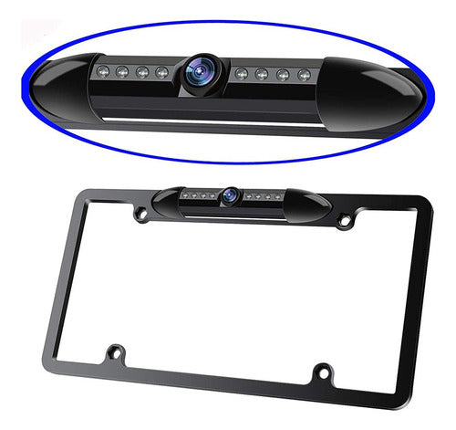 Cámara Reversa Auto De Visión Nocturna Placa Con 8 Luces Led