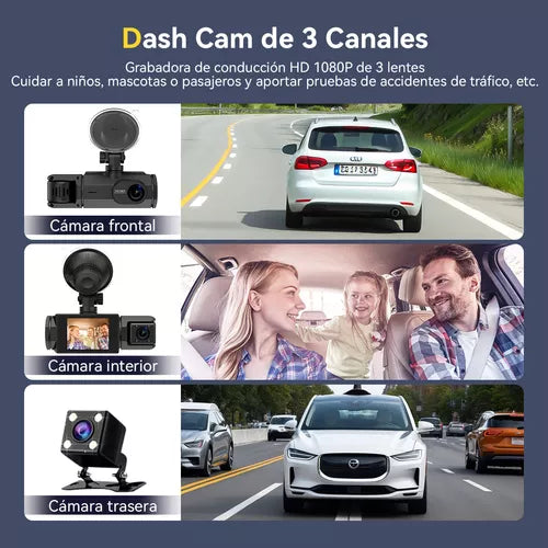 Cámara para Automóvil 1080p FHD con Detección de Movimiento y Grabación en Bucles