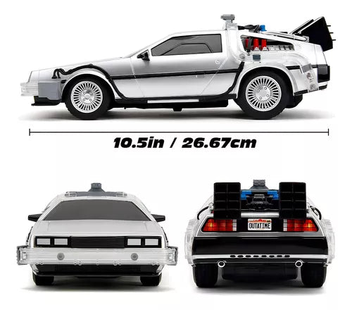 DeLorean DMC RC Volver al Futuro 1:16 con Luz y Control Remoto