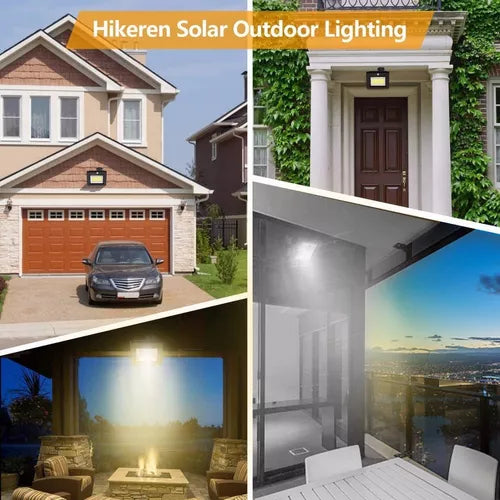 100 Led Lampara Solar Pared Sensor 3 modos remoto 60w 2 piezas - Metacompras