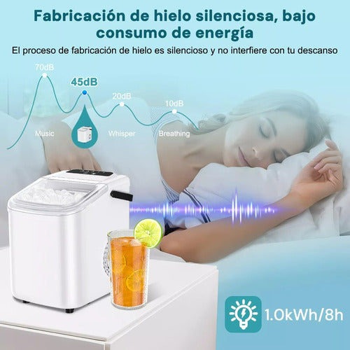 Maquina De Hacer Hielo 12kg/dia 9pcs En 6 Min Touch Portátil