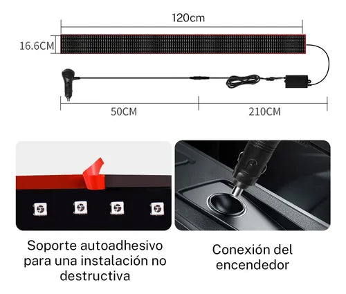 Pantalla Flexible Programable LED Devil Ojos 120x16.6cm para Publicidad