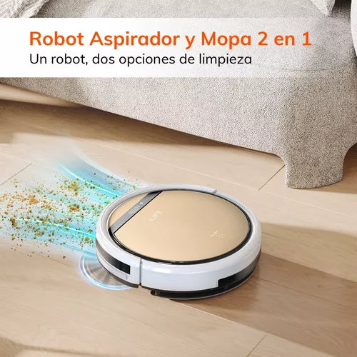 Aspiradora Trapeadora Robot ILIFE V5s Plus Dorada - Control Remoto y por Voz, Eficaz en Todos los Pisos