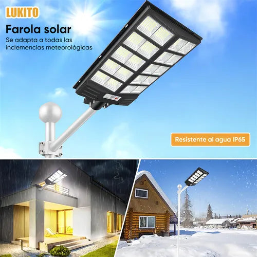 Lámpara Solar LED 1600W con Sensor de Movimiento para Jardín Resistente al Agua