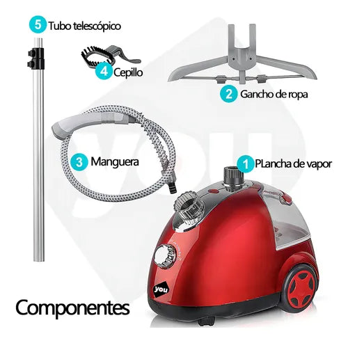 Plancha De Vapor Vertical Profesional Rojo - Resultados Rápidos y Eficientes