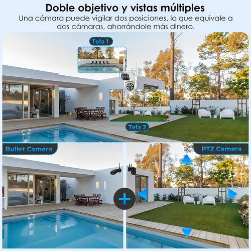 Cámara de Vigilancia Exterior Mara MVPsmart DQ8 8MP 360° PTZ WiFi Full HD