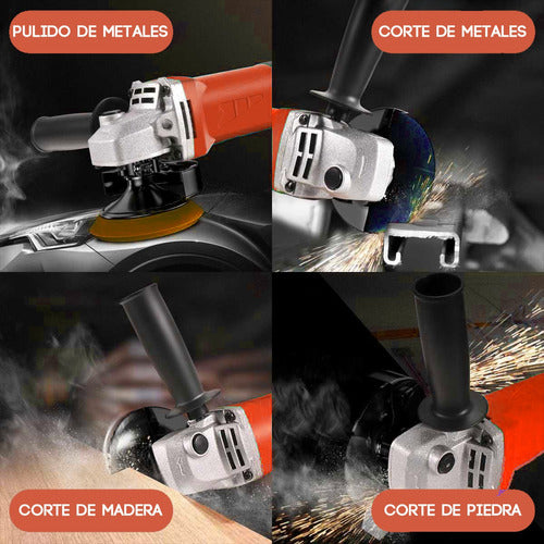 Esmeriladora Angular 2000 W 3 en 1: Amoladora, Motosierra y Lijadora Profesional