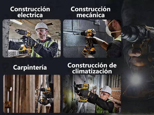 Kit de Atornillador y Taladro Eléctrico Sin Carbones con 350 Nm y 550 W - Potencia y Versatilidad para Proyectos de Bricolaje
