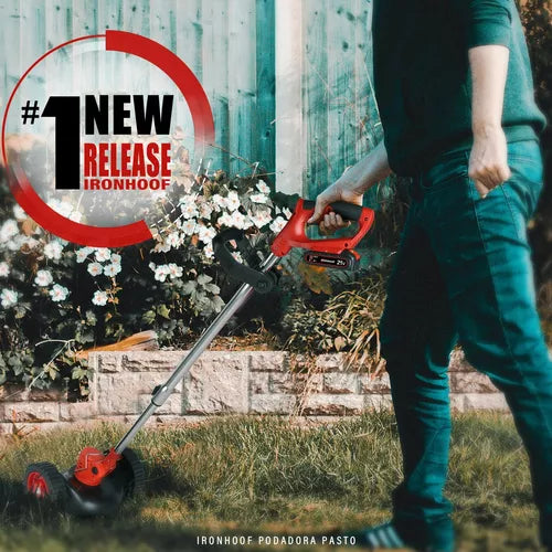 Podadora y Desbrozadora Inalámbrica con Ruedas – Potente y Ligera