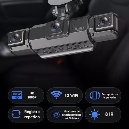 Cámara Para Auto Dash Cam 4 Cámara Wifi + 64gb