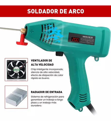 Soldadora de mano con pantalla digital 3000W 200A